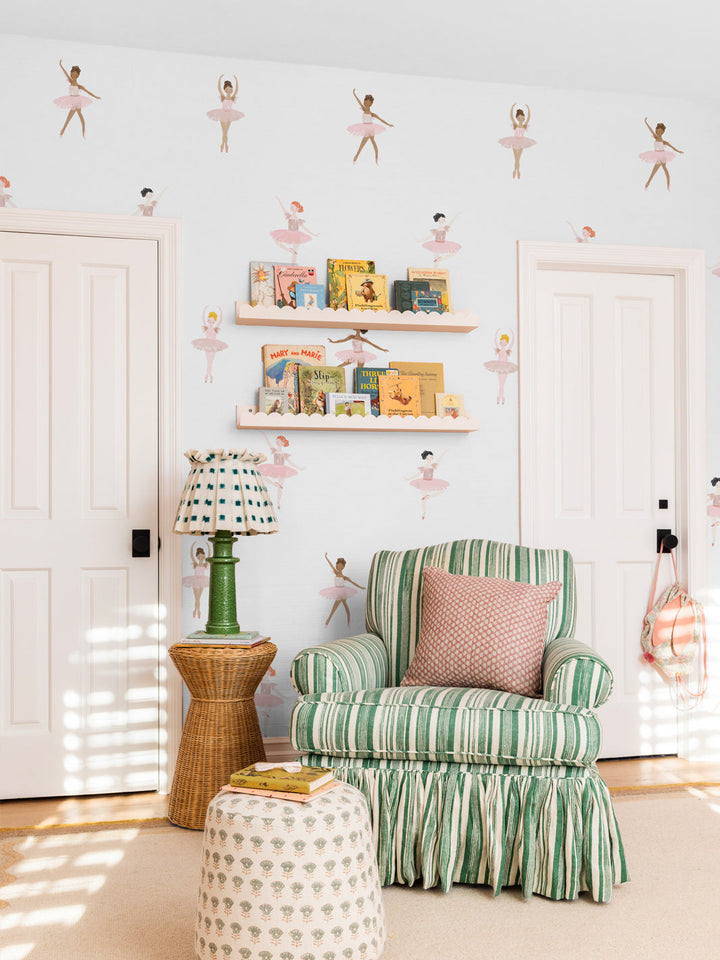 'Ballerinas' Wallpaper by Meri Meri - White