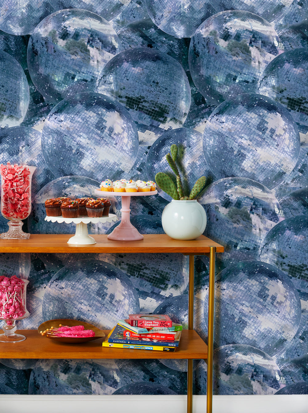 barbie disco ball wallpaper by barbie blue on silver mylar