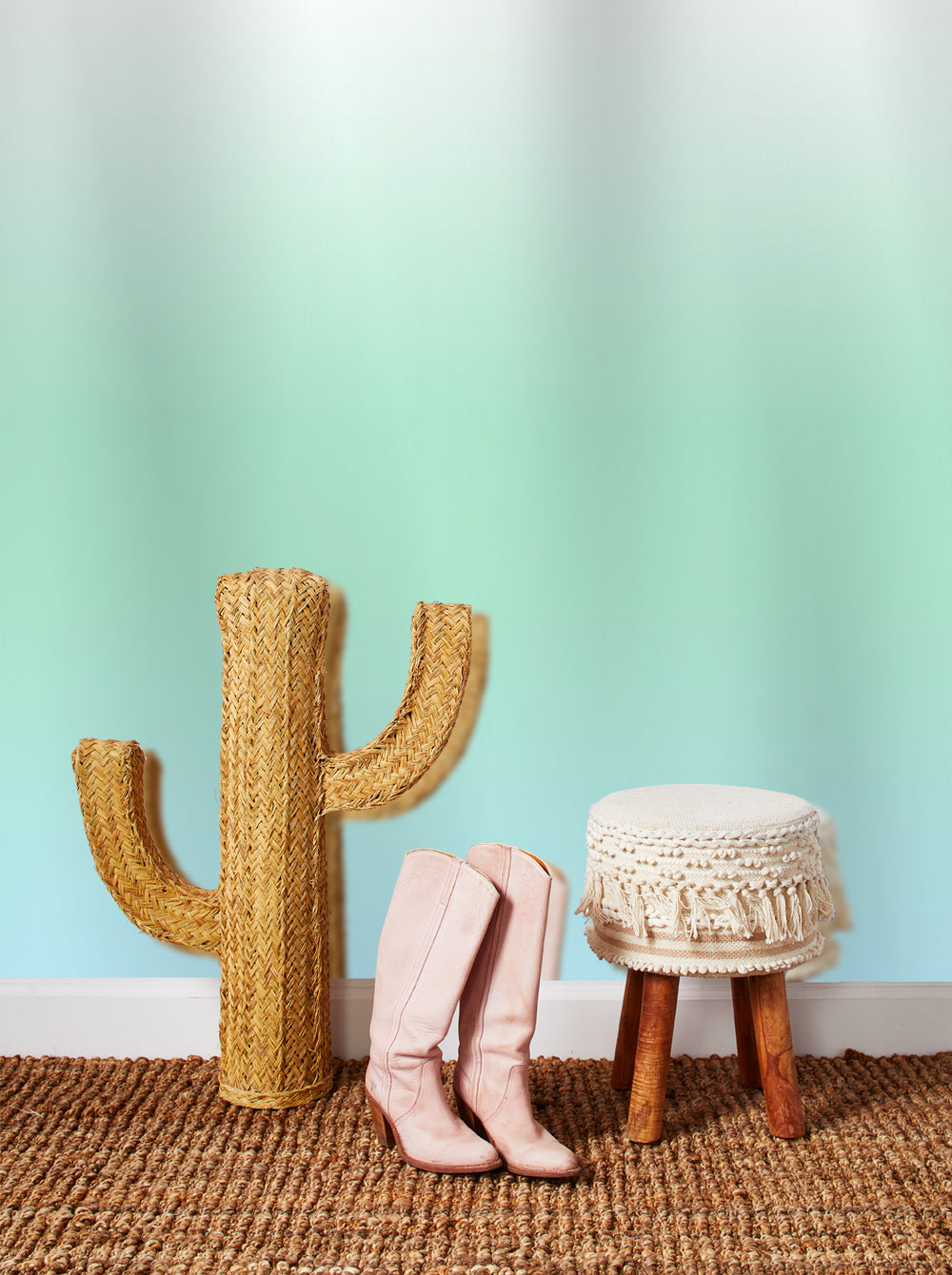 barbie land ombre wallpaper by barbie green on silver mylar