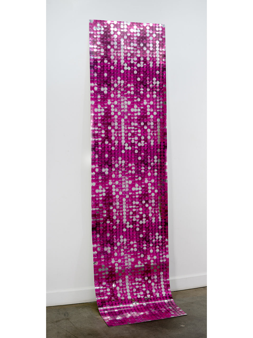 ‘Barbie™ Sequin’ Wallpaper by Barbie™ - Barbie Pink on Silver Mylar