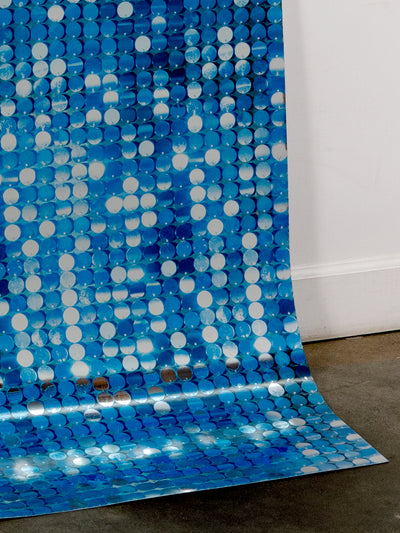 barbie sequin wallpaper by barbie blue on silver mylar