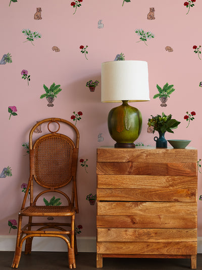 bel air rose garden wallpaper by carly beck pink