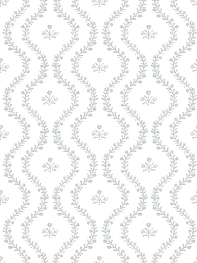 'Bennett Vine (White Ground)' Wallpaper by Sugar Paper - Silver Sage