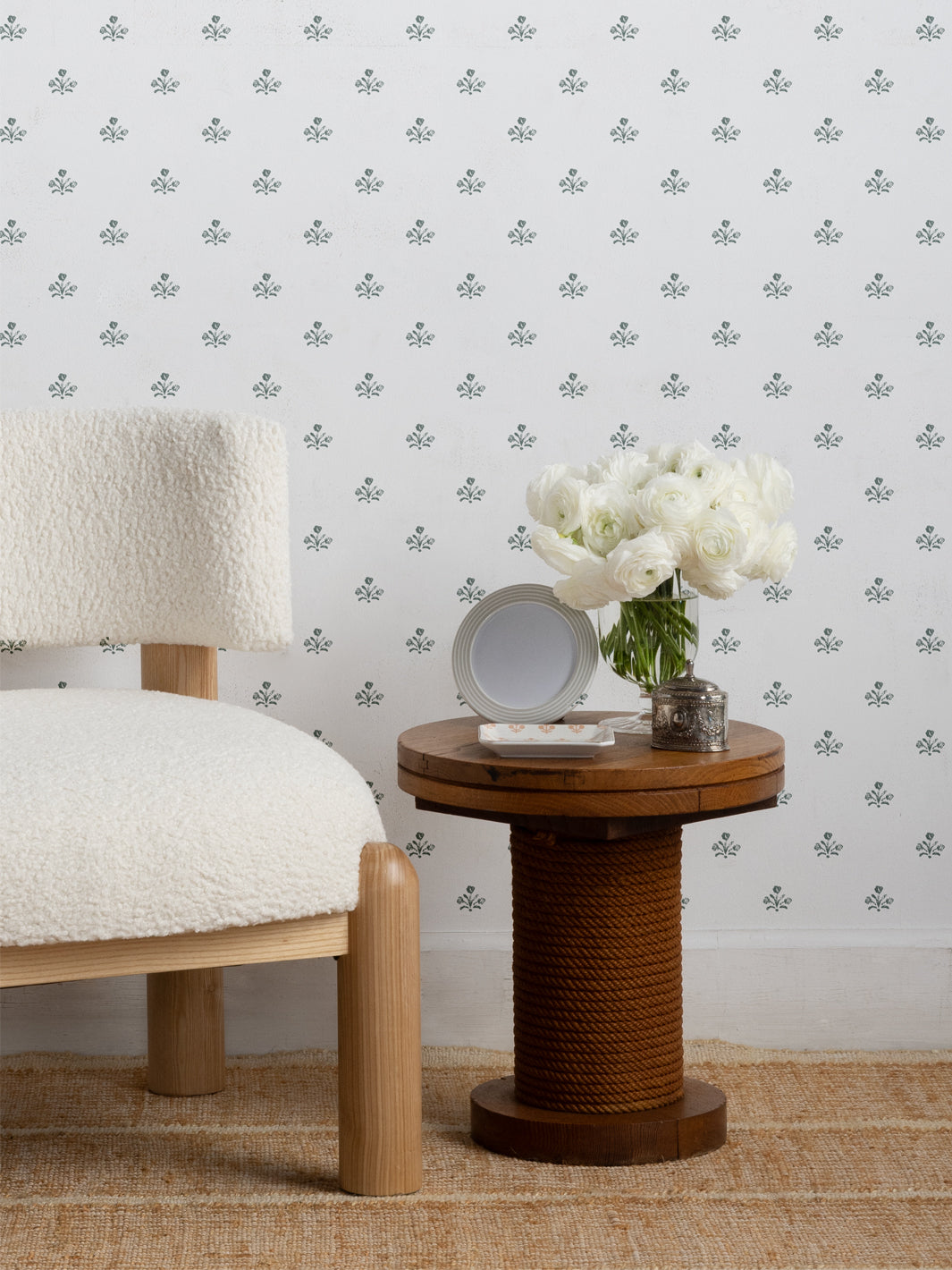 'Bennett (White Ground)' Wallpaper by Sugar Paper - Forest