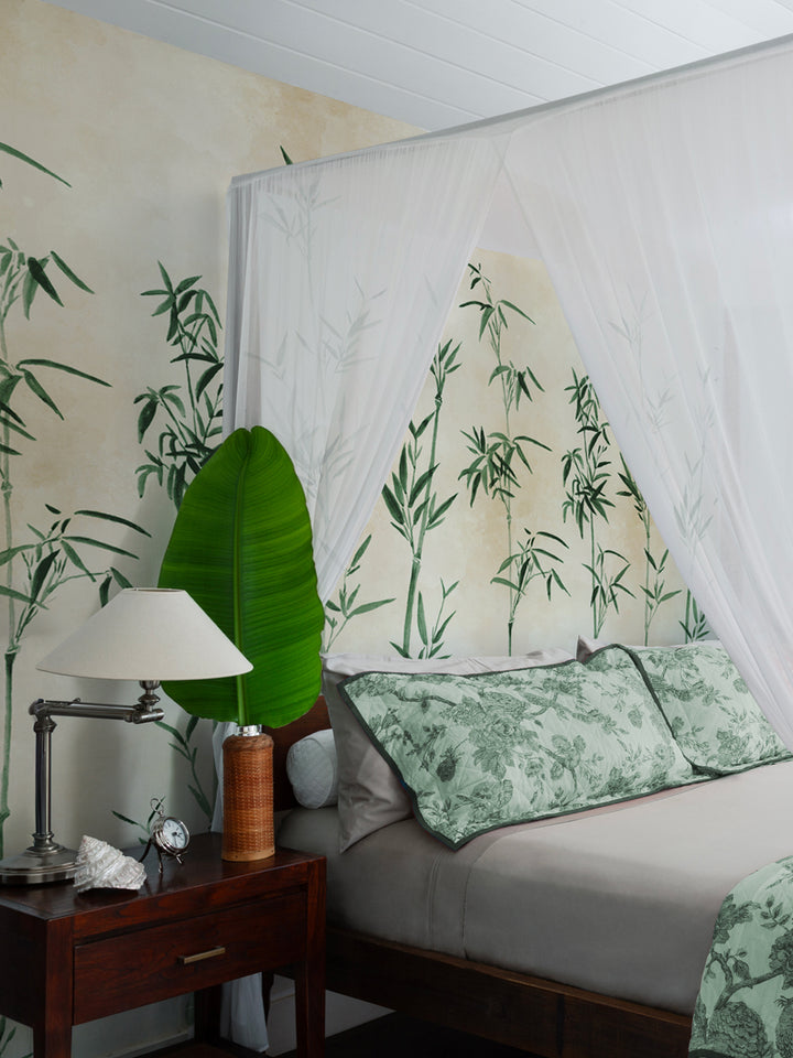 'The Big Bamboo' Mural Wallpaper by Flint Wood & Hicks - Green