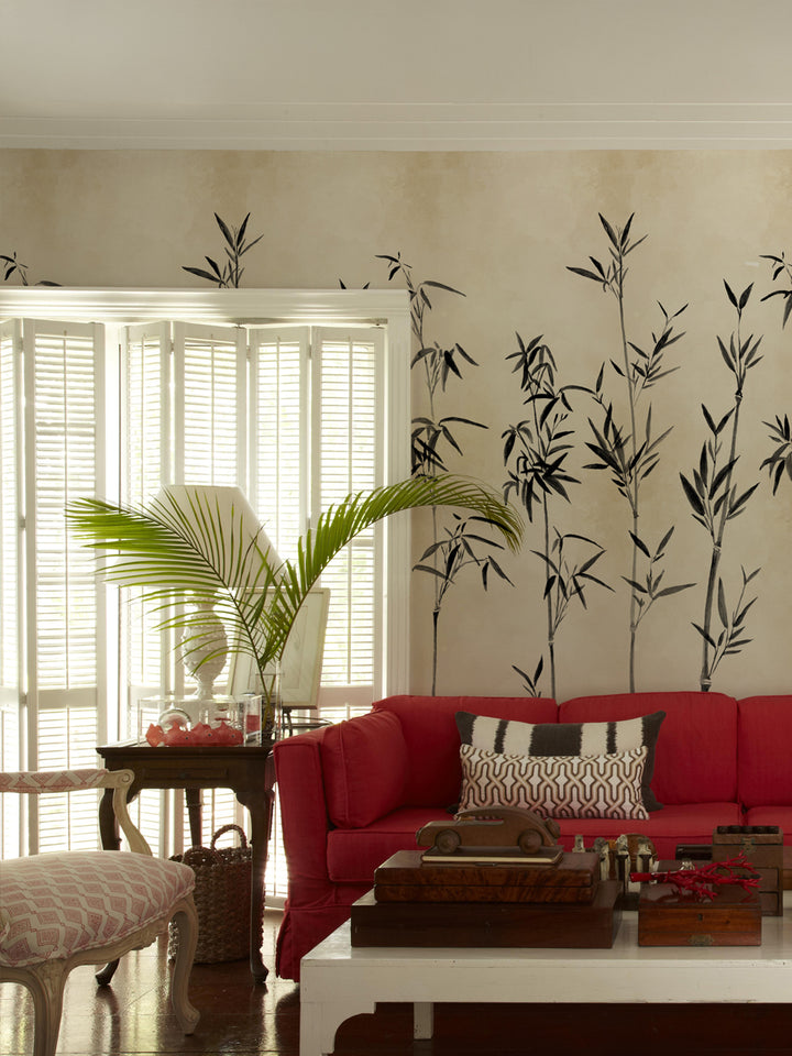 'The Big Bamboo' Mural Wallpaper by Flint Wood & Hicks - Ink Black