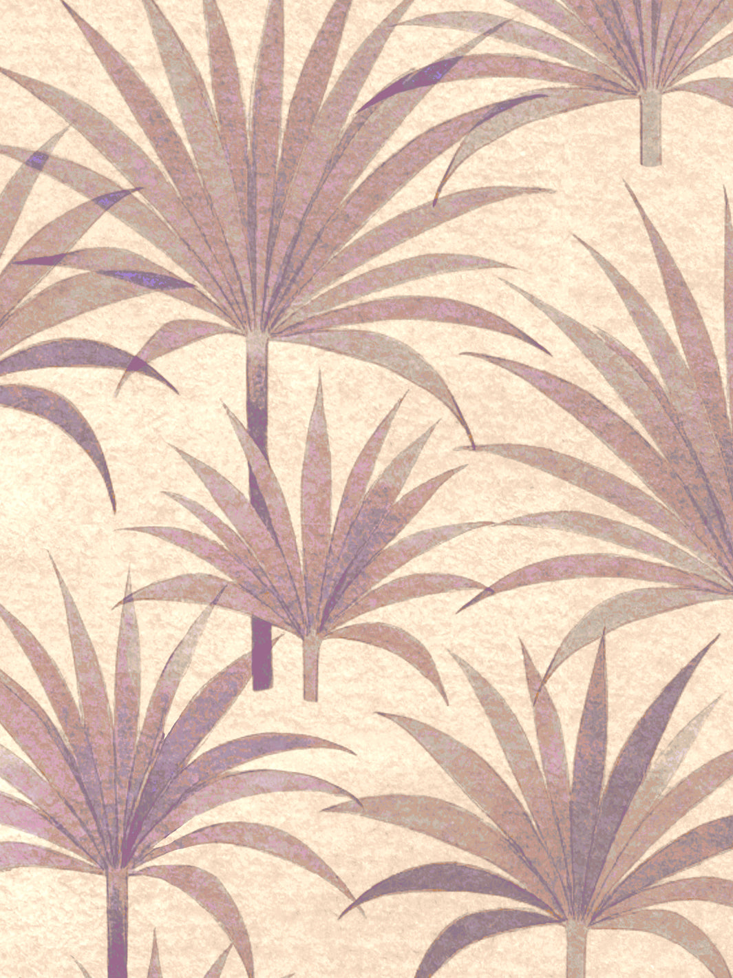'Bismark Palm' Grasscloth Wallpaper by Wallshoppe - Ivory Sepia - Detail