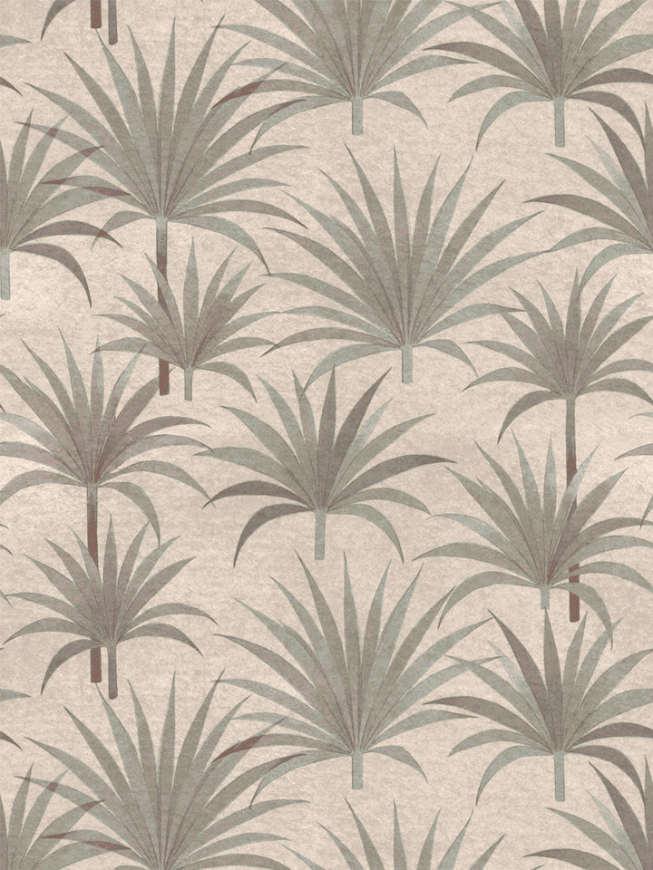 'Bismark Palm' Grasscloth Wallpaper by Wallshoppe - Taupe - Design