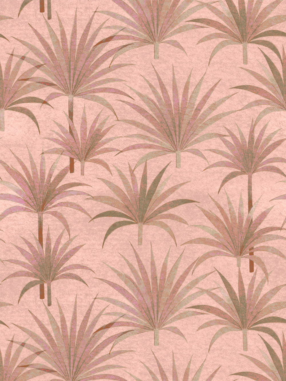 'Bismark Palm' Grasscloth Wallpaper by Wallshoppe - Terracotta Coral - Design
