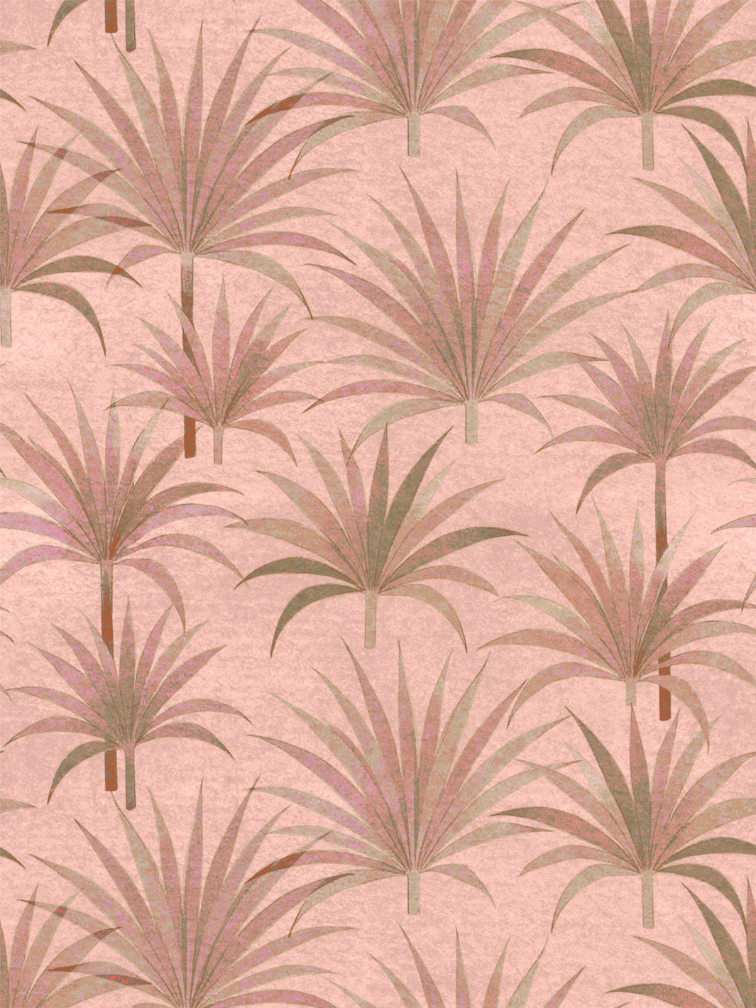 'Bismark Palm' Grasscloth Wallpaper by Wallshoppe - Terracotta Coral - Design