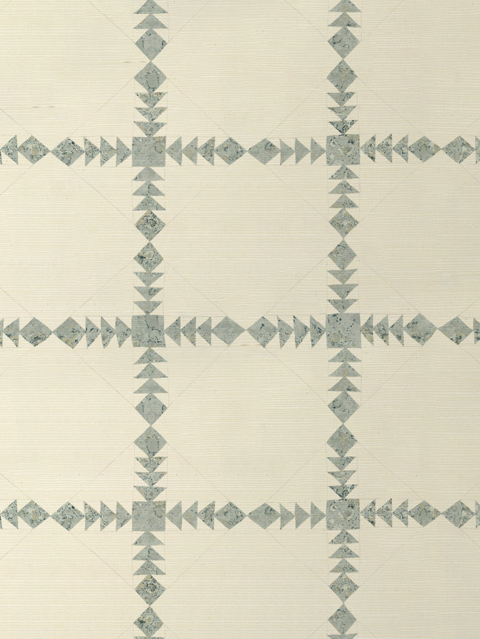 'Borden' Grasscloth Wallpaper by Nathan Turner - Aqua