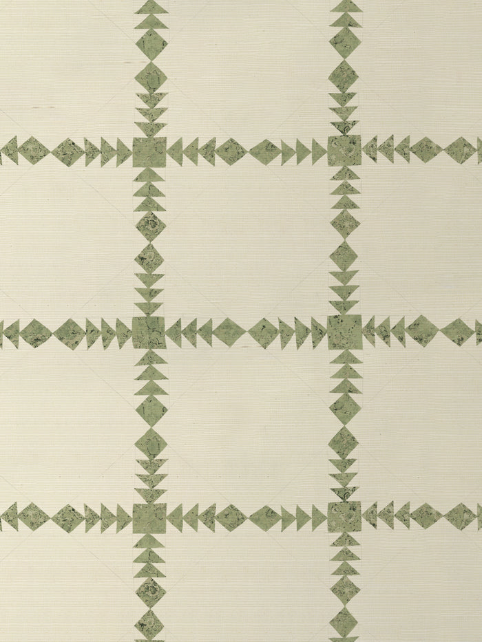 'Borden' Grasscloth Wallpaper by Nathan Turner - Green