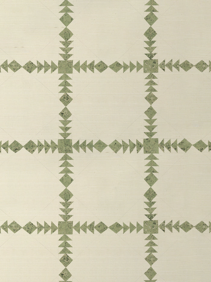 'Borden' Grasscloth Wallpaper by Nathan Turner - Green