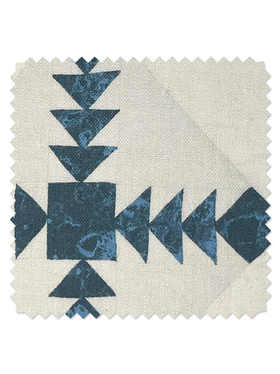 'Borden' Linen Fabric by Nathan Turner - Blue