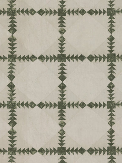 'Borden' Linen Fabric by Nathan Turner - Dark Green