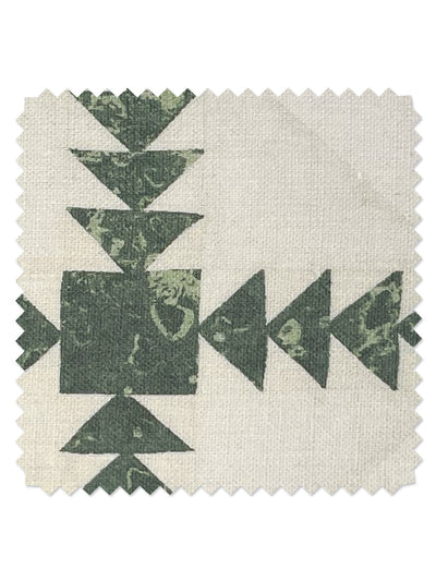 'Borden' Linen Fabric by Nathan Turner - Dark Green