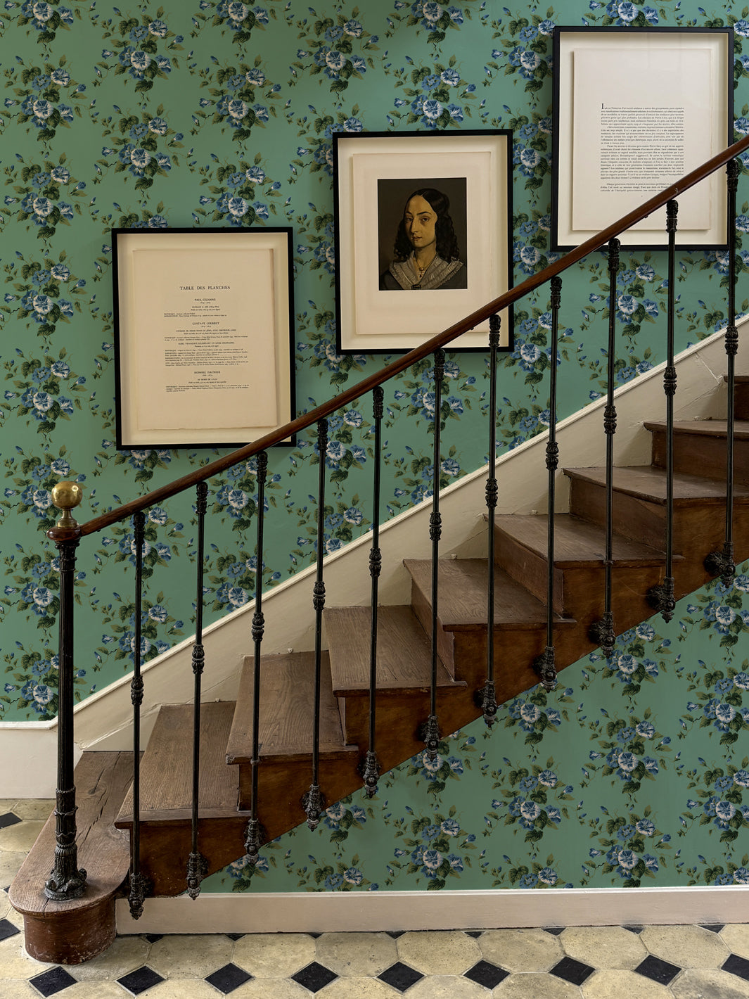 'Bouquet Gloire' Wallpaper by Clare V. - Antique Green