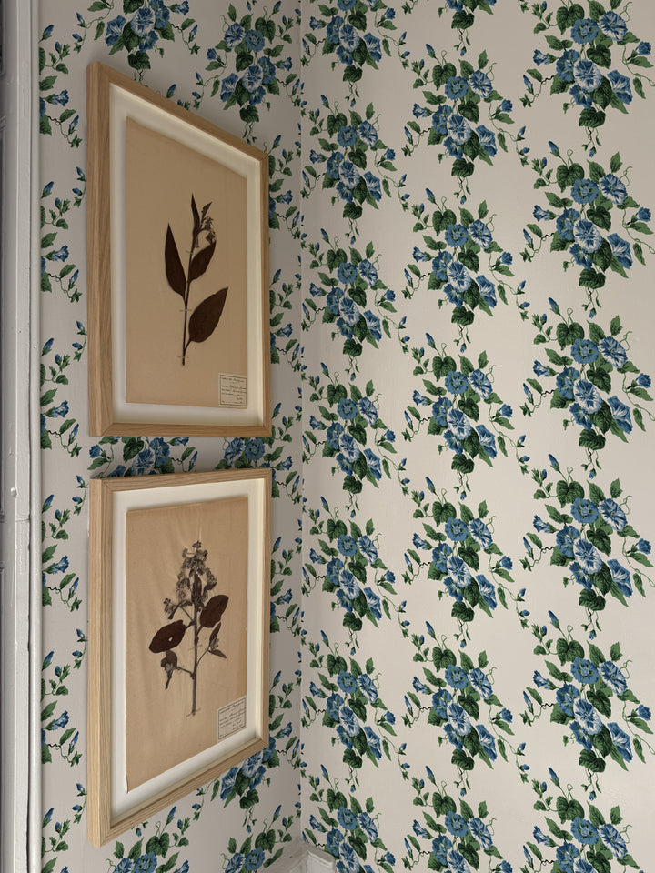 'Bouquet Gloire' Wallpaper by Clare V. - Blue Green