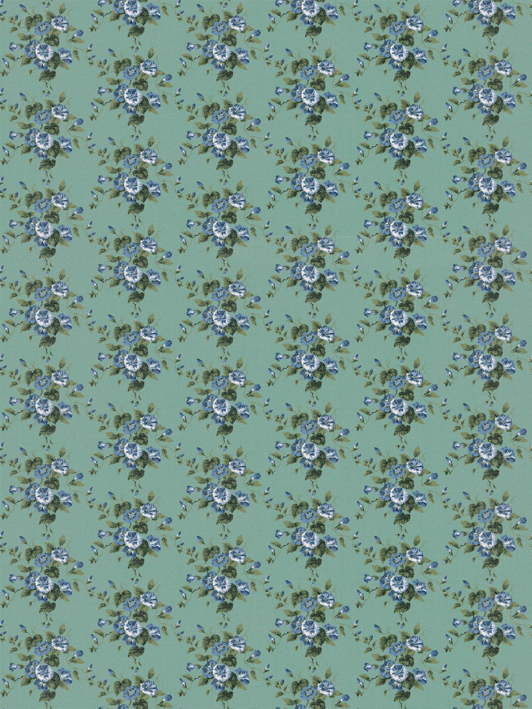 'Bouquet Gloire' Linen Fabric by Clare V. - Antique Green