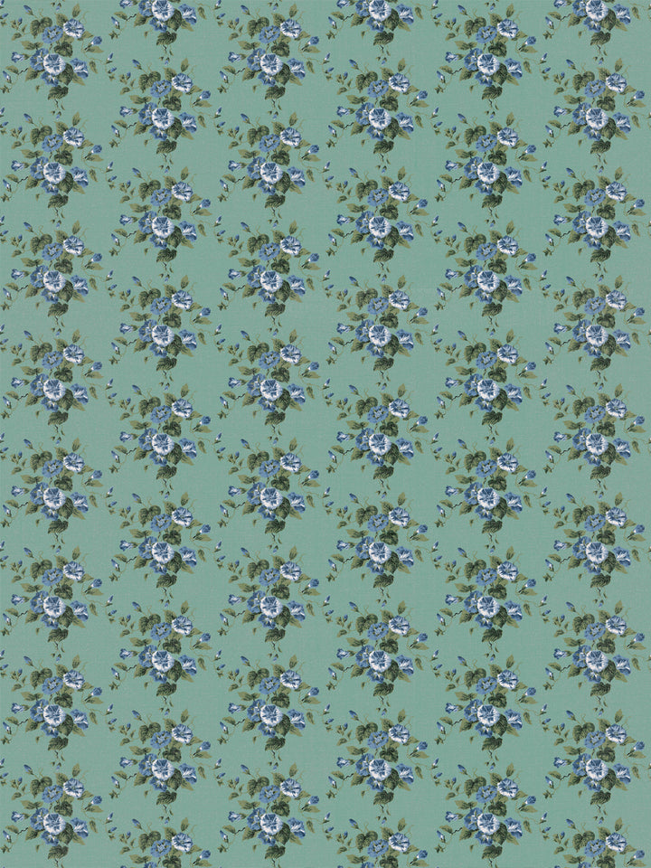 'Bouquet Gloire' Linen Fabric by Clare V. - Antique Green