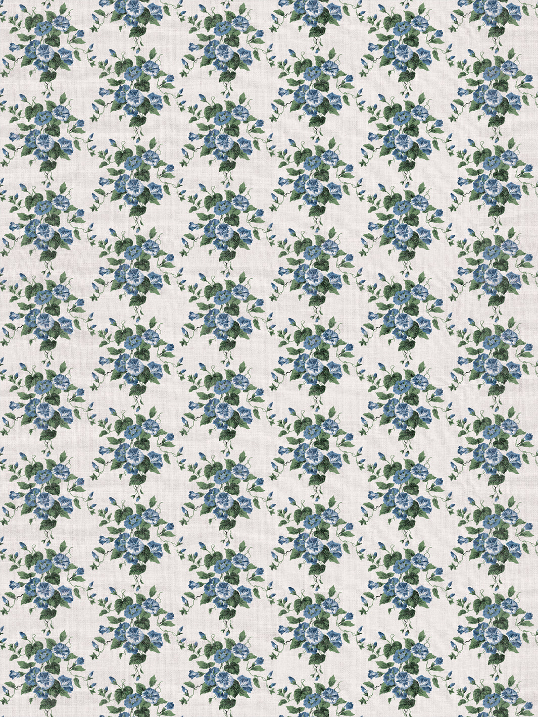 'Bouquet Gloire' Linen Fabric by Clare V. - Blue Green