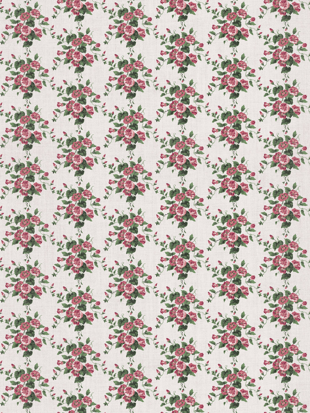 'Bouquet Gloire' Linen Fabric by Clare V. - Red Petal