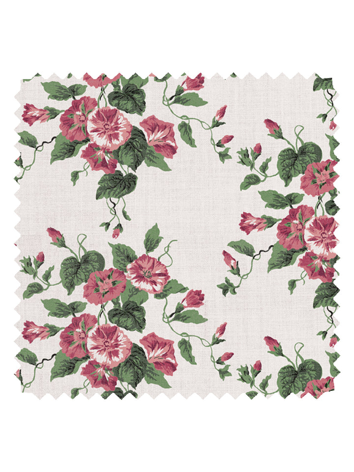 'Bouquet Gloire' Linen Fabric by Clare V. - Red Petal