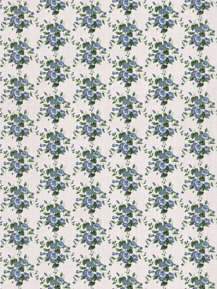 'Bouquet Gloire' Linen Fabric by Clare V. - Violet Sky