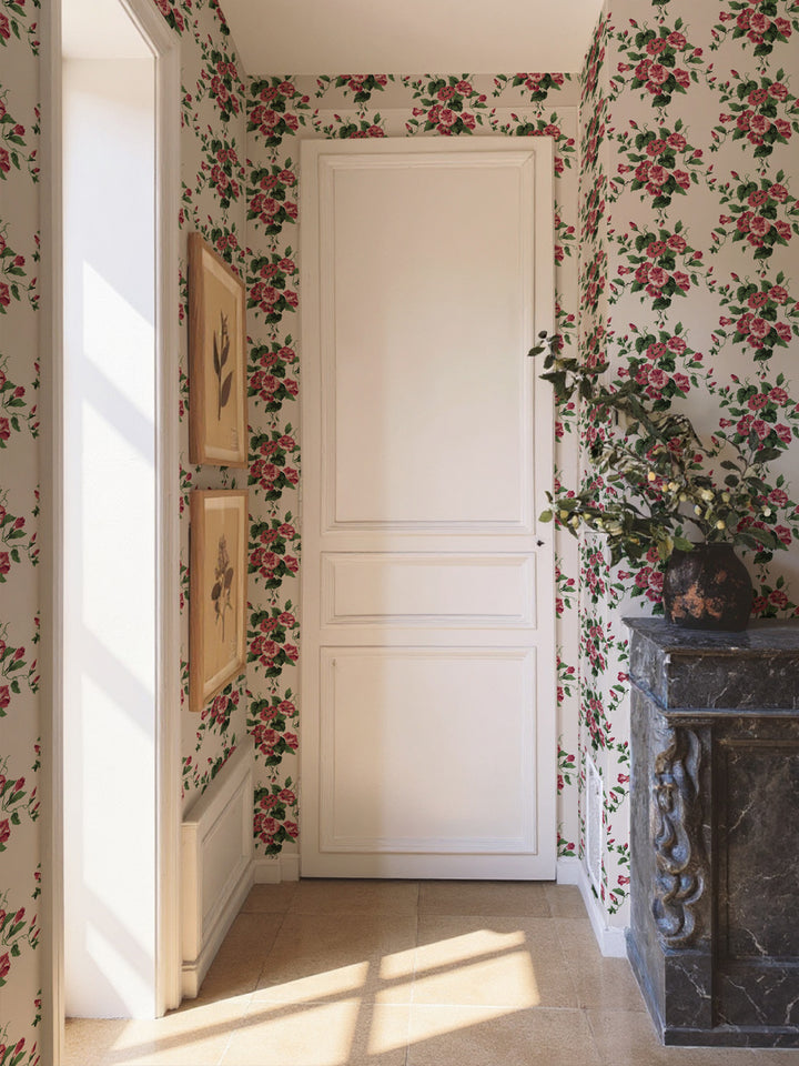'Bouquet Gloire' Wallpaper by Clare V. - Red Petal