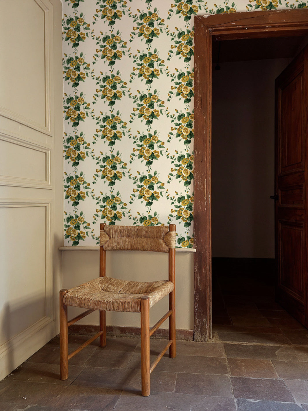 'Bouquet Gloire' Wallpaper by Clare V. - Yellow Green
