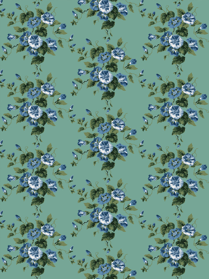 'Bouquet Gloire' Wallpaper by Clare V. - Antique Green