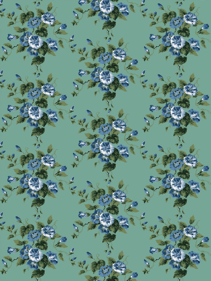 'Bouquet Gloire' Wallpaper by Clare V. - Antique Green
