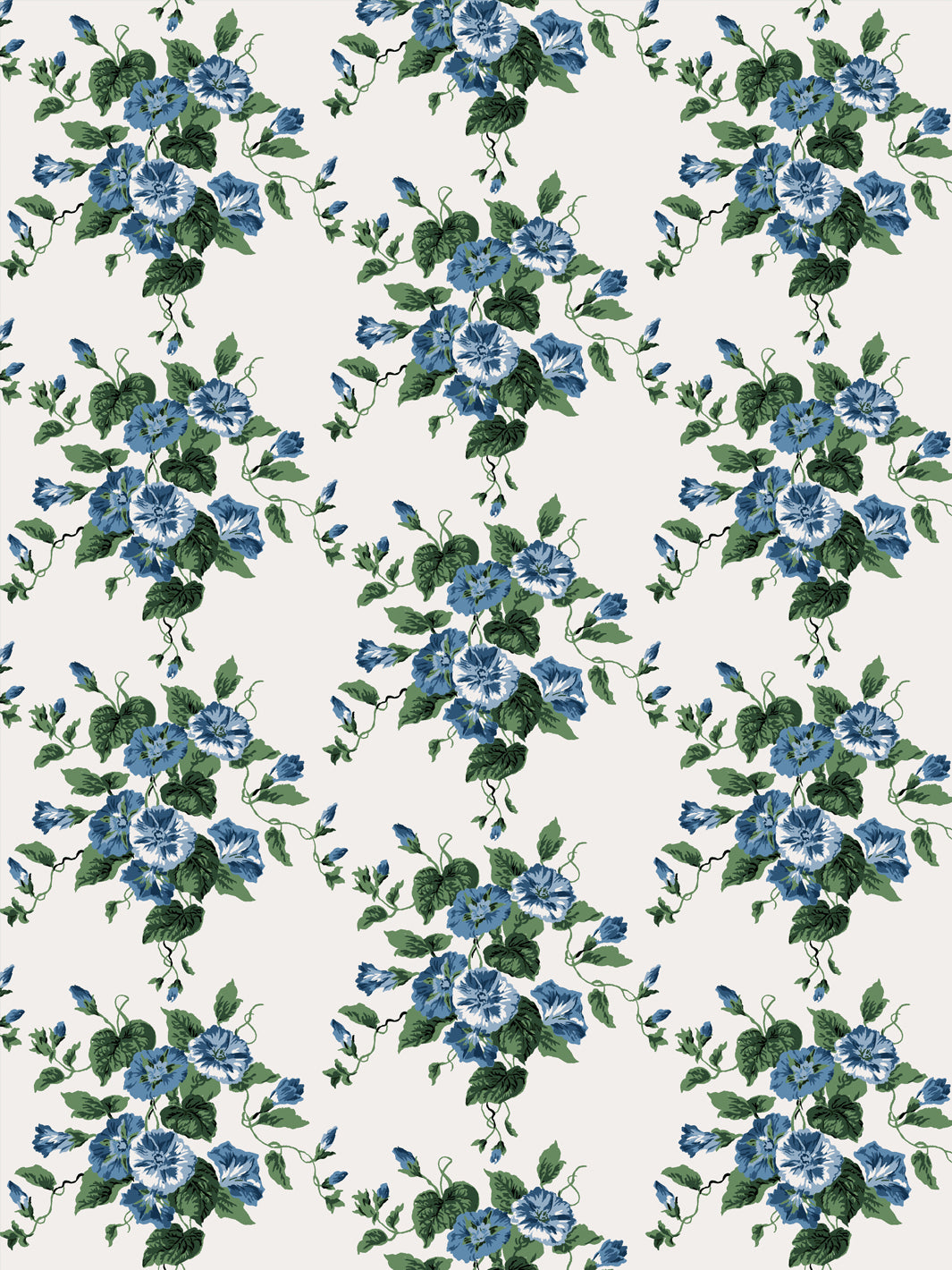 'Bouquet Gloire' Wallpaper by Clare V. - Blue Green