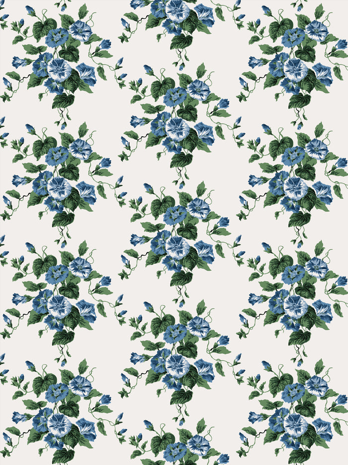 'Bouquet Gloire' Wallpaper by Clare V. - Blue Green