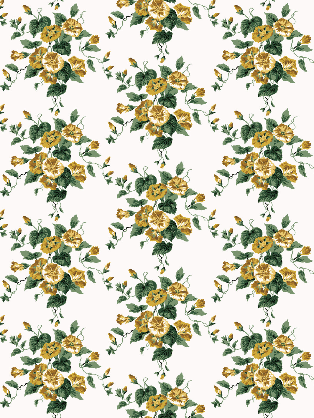 'Bouquet Gloire' Wallpaper by Clare V. - Yellow Green