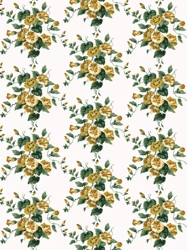 'Bouquet Gloire' Wallpaper by Clare V. - Yellow Green
