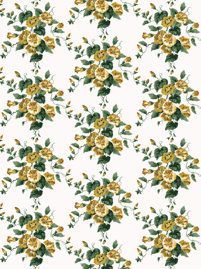 'Bouquet Gloire' Wallpaper by Clare V. - Yellow Green