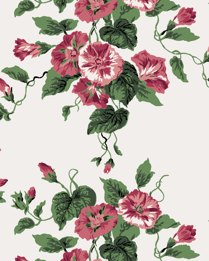 'Bouquet Gloire' Wallpaper by Clare V. - Red Petal