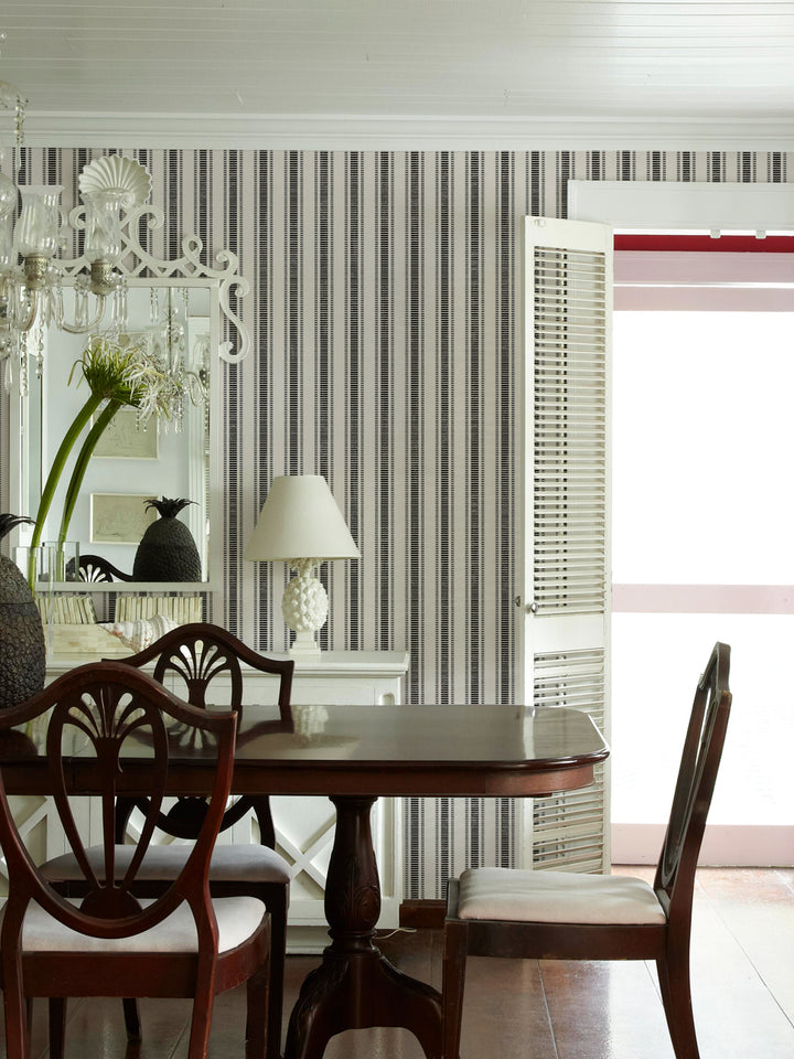 'Boys Pajamas' Wallpaper by Flint Wood & Hicks - Black