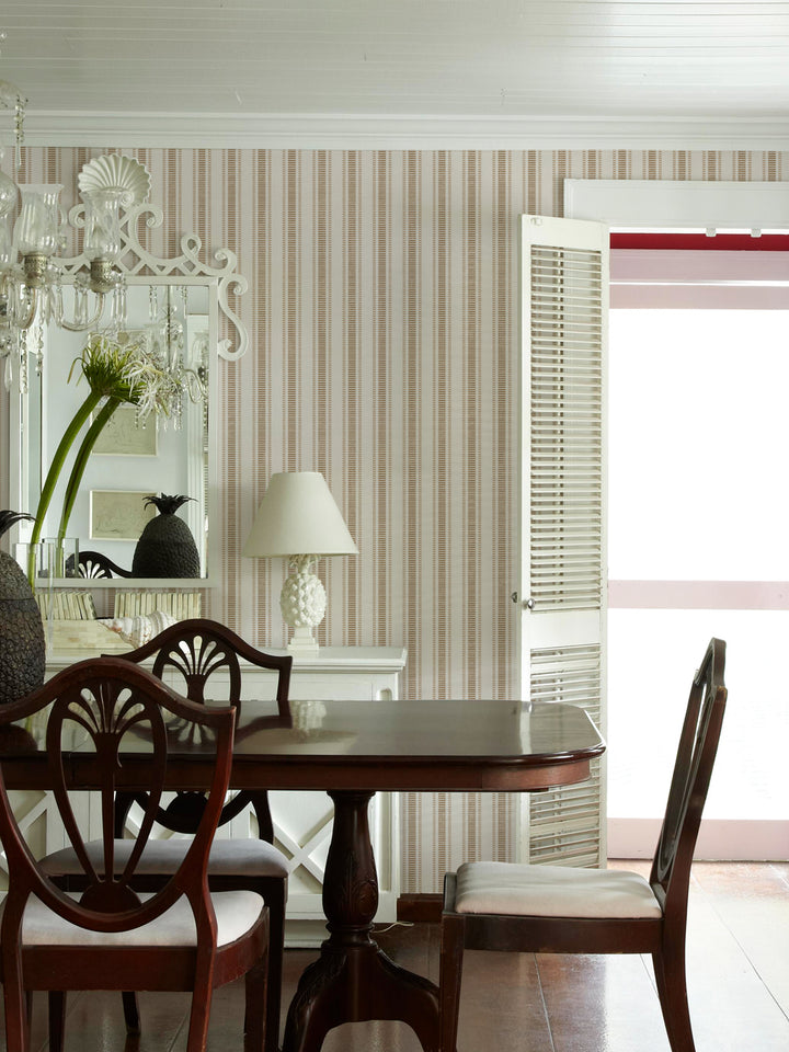 'Boys Pajamas' Wallpaper by Flint Wood & Hicks - Khaki