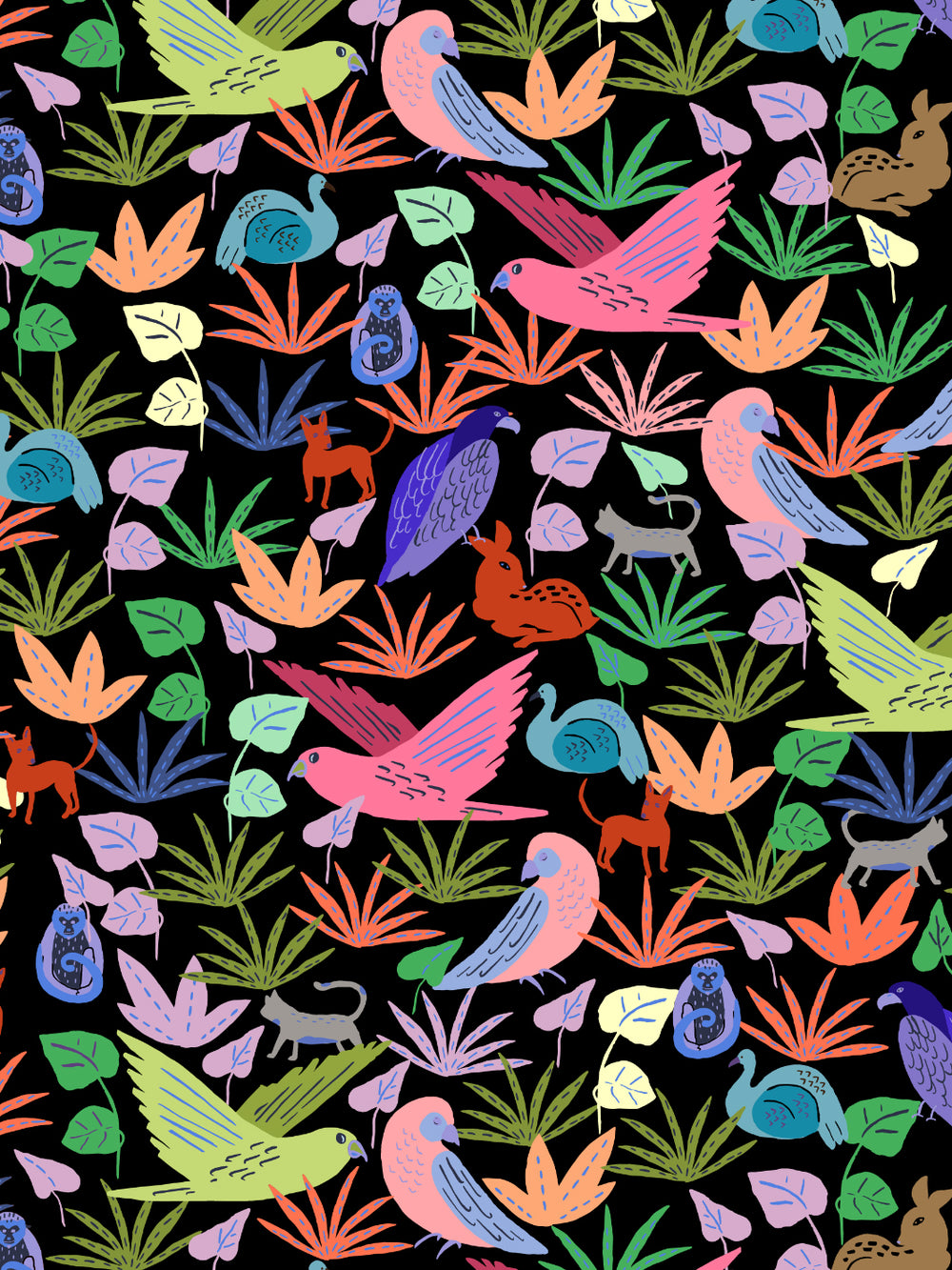 bright-animales-wallpaper-by-tea-collection-black