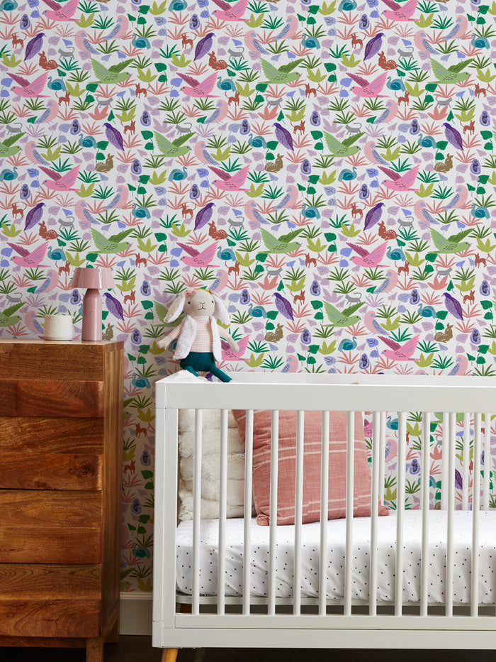 'Bright Animales' Wallpaper by Tea Collection - Bright