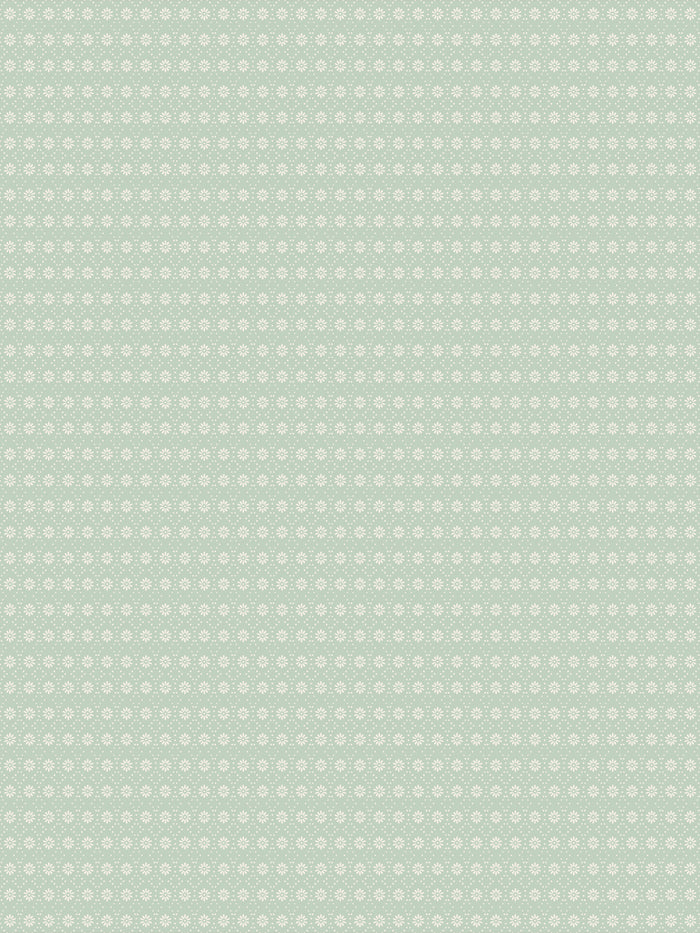 'Buttonwood' Wallpaper by Flint Wood & Hicks - Cream on Minty Green