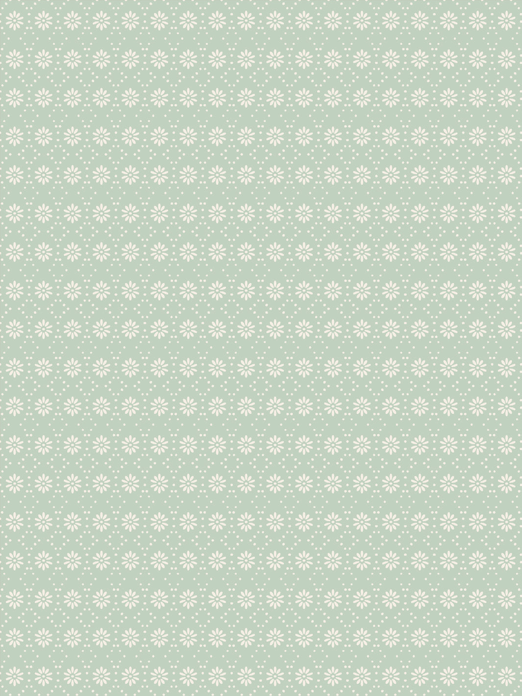 'Buttonwood' Wallpaper by Flint Wood & Hicks - Cream on Minty Green