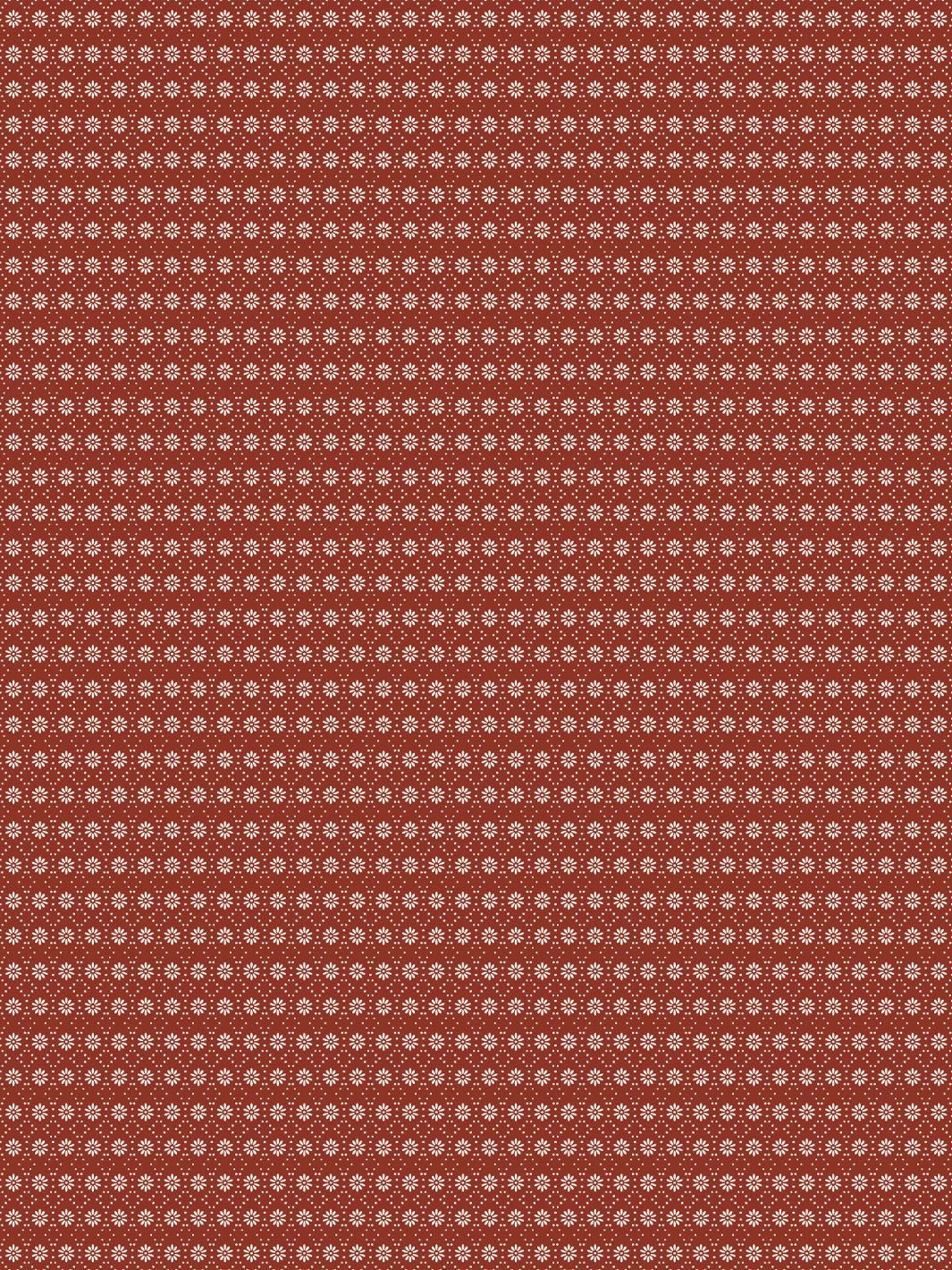 'Buttonwood' Wallpaper by Flint Wood & Hicks - Ivory on Dark Red