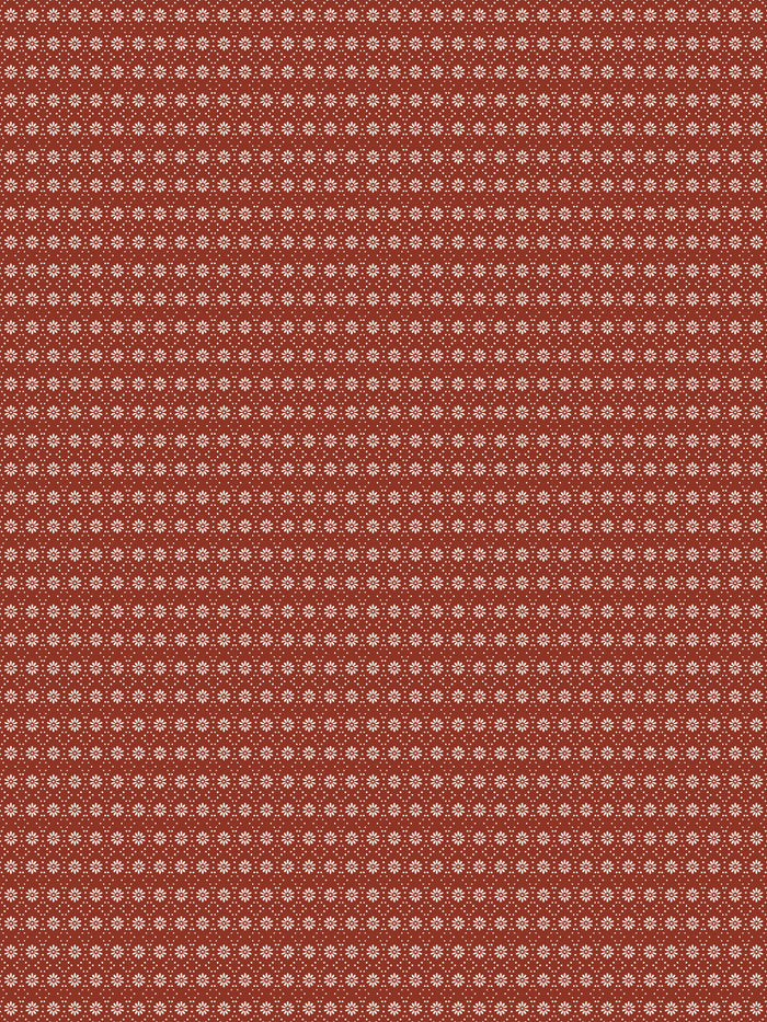 'Buttonwood' Wallpaper by Flint Wood & Hicks - Ivory on Dark Red