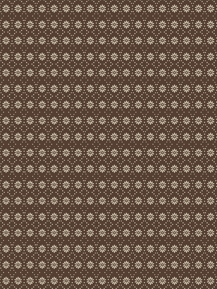 'Buttonwood' Wallpaper by Flint Wood & Hicks - Dark Sand on Mahogany