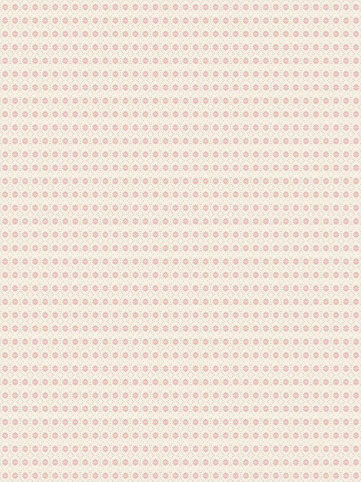 'Buttonwood' Wallpaper by Flint Wood & Hicks - Eggshell on Pink