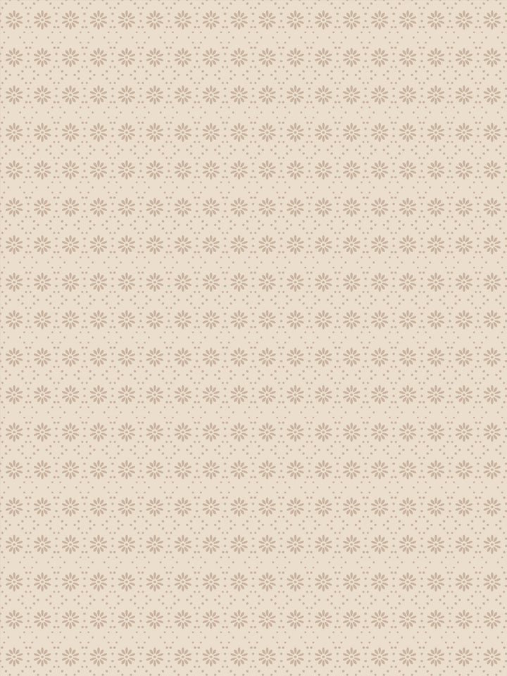 'Buttonwood' Wallpaper by Flint Wood & Hicks - Light Brown on Khaki
