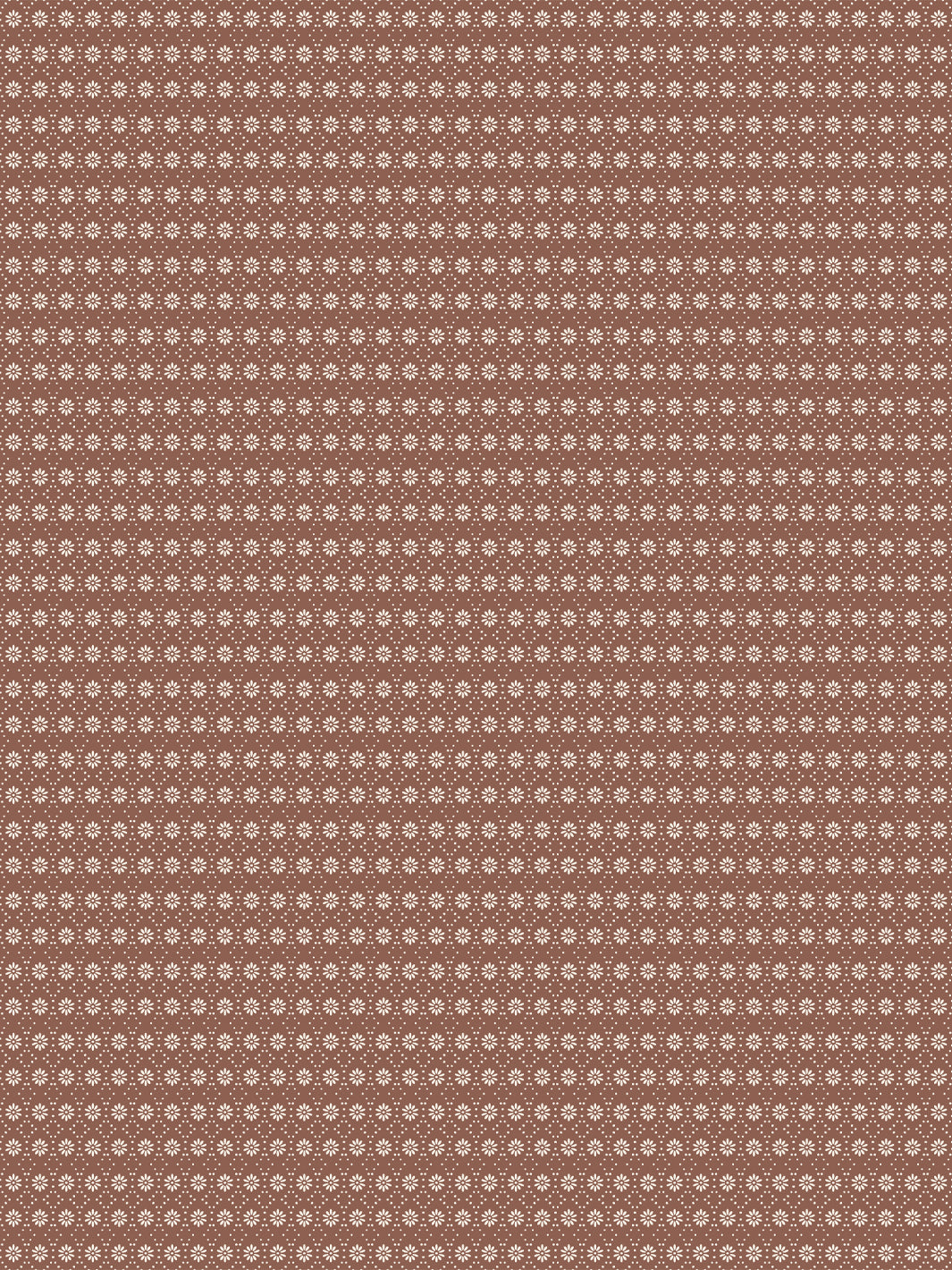 'Buttonwood' Wallpaper by Flint Wood & Hicks - Light Eggshell on Red Brown
